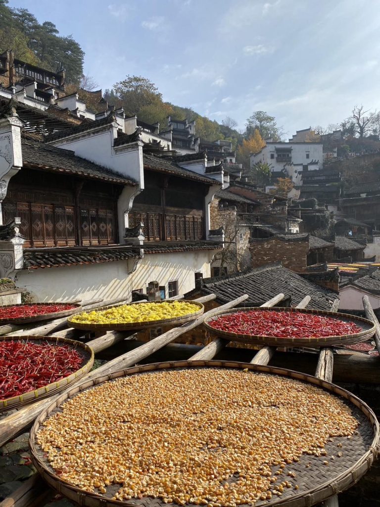 หมู่บ้านหวงหลิ่ง หมู่บ้านตากพริก ประเทศจีน