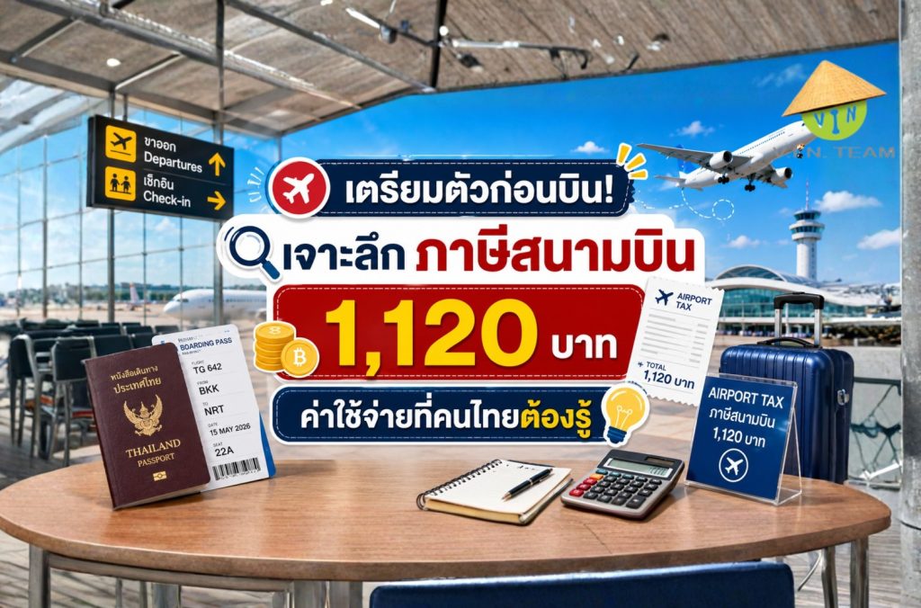 เตรียมตัวก่อนบิน! เจาะลึกภาษีสนามบิน 1,120 บาท ค่าใช้จ่ายที่คนไทยต้องรู้